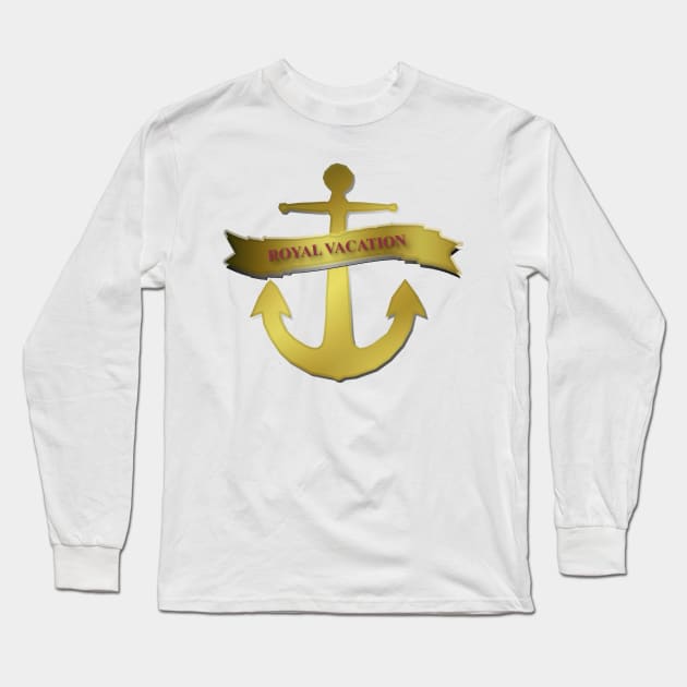 Royal Vacation Anchor Long Sleeve T-Shirt by Laybov